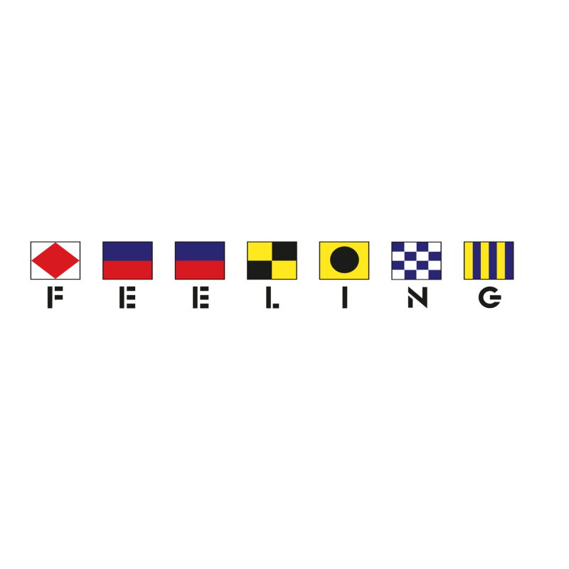Logo FEELING avec les drapeaux. Logo FEELING avec les drapeaux.